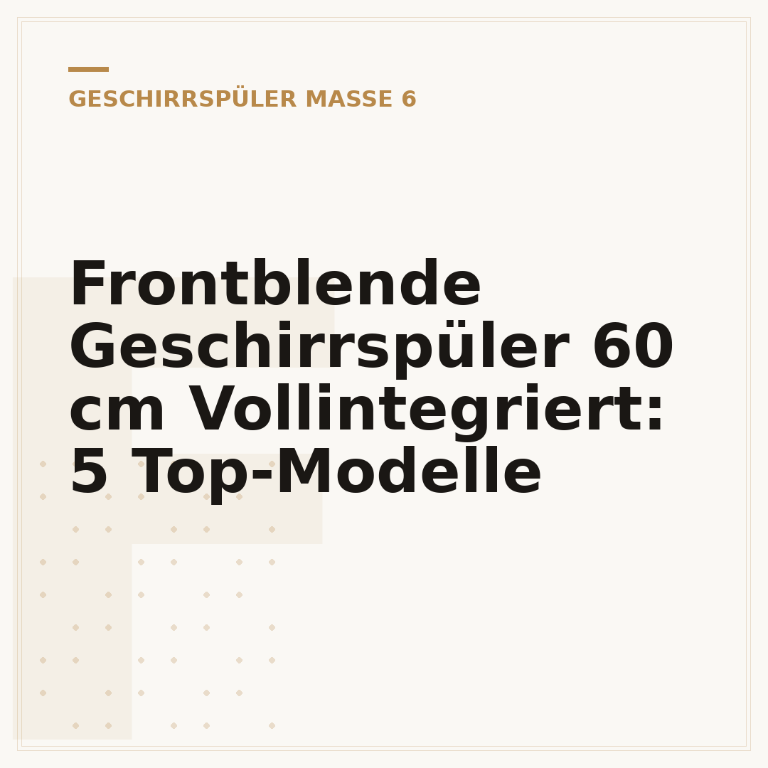 Frontblende Geschirrspüler 60 cm Vollintegriert: 5 Top-Modelle