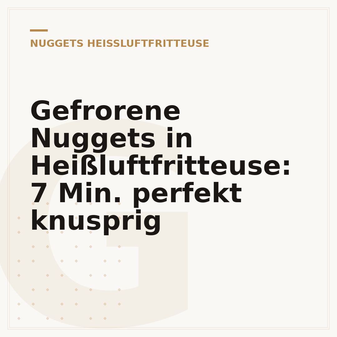Gefrorene Nuggets in Heißluftfritteuse: 7 Min. perfekt knusprig