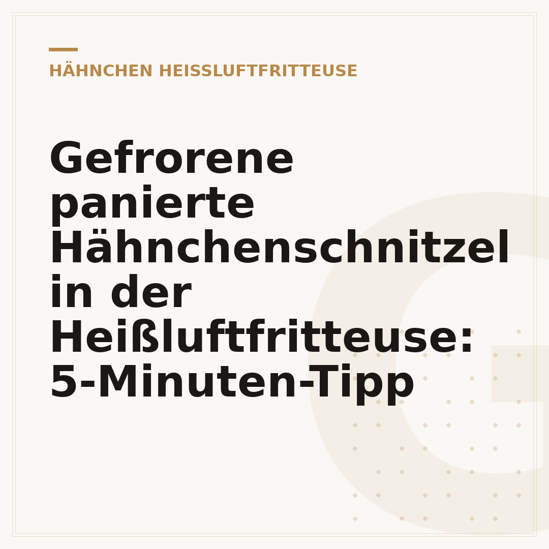 Gefrorene panierte Hähnchenschnitzel in der Heißluftfritteuse: 5-Minuten-Tipp