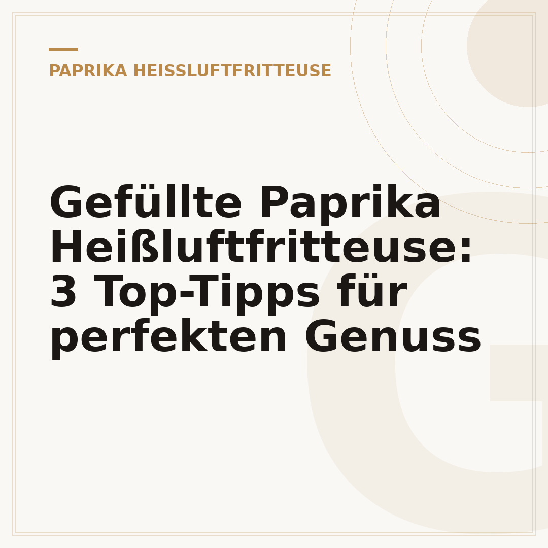 Gefüllte Paprika Heißluftfritteuse: 3 Top-Tipps für perfekten Genuss
