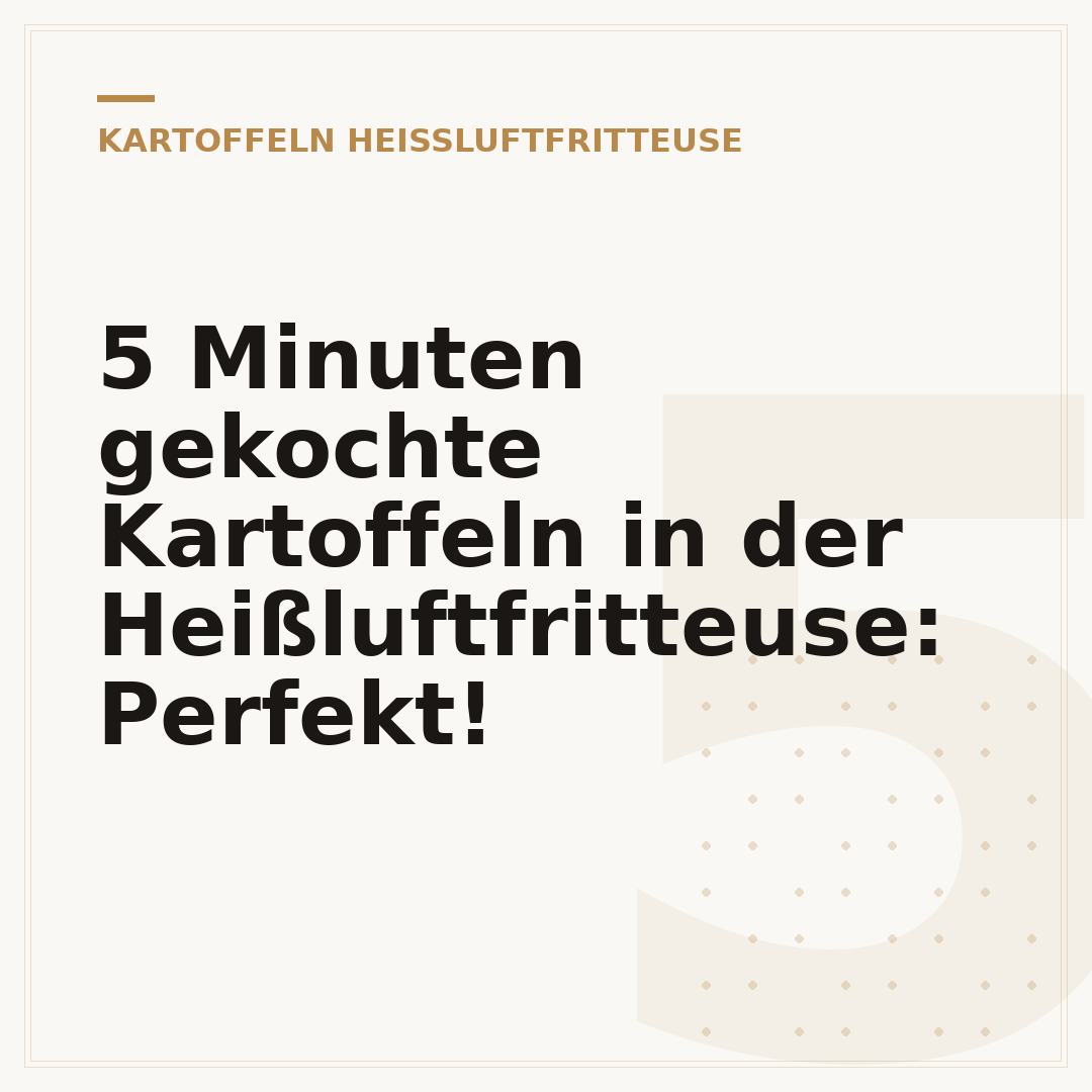 5 Minuten gekochte Kartoffeln in der Heißluftfritteuse: Perfekt!