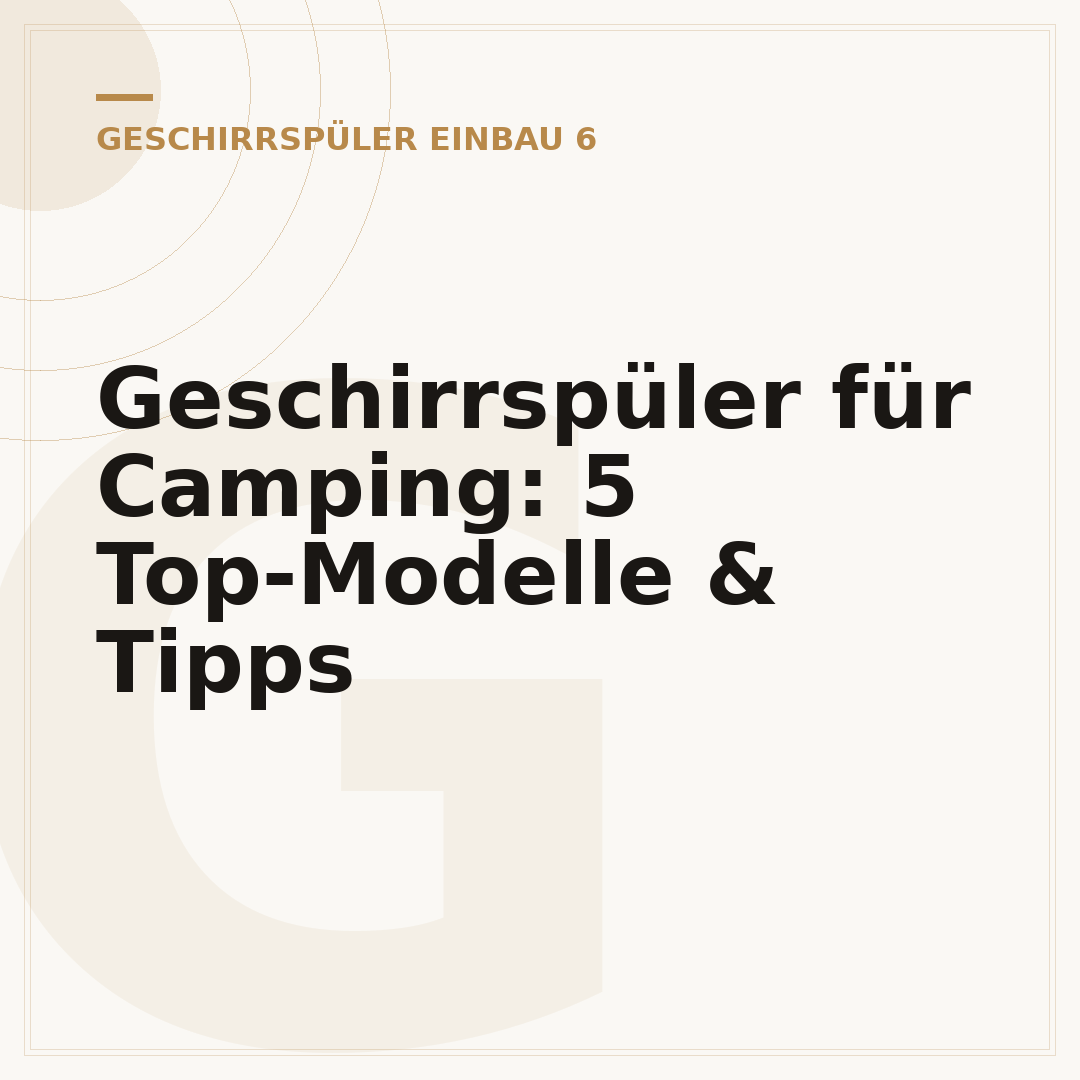 Geschirrspüler für Camping: 5 Top-Modelle & Tipps