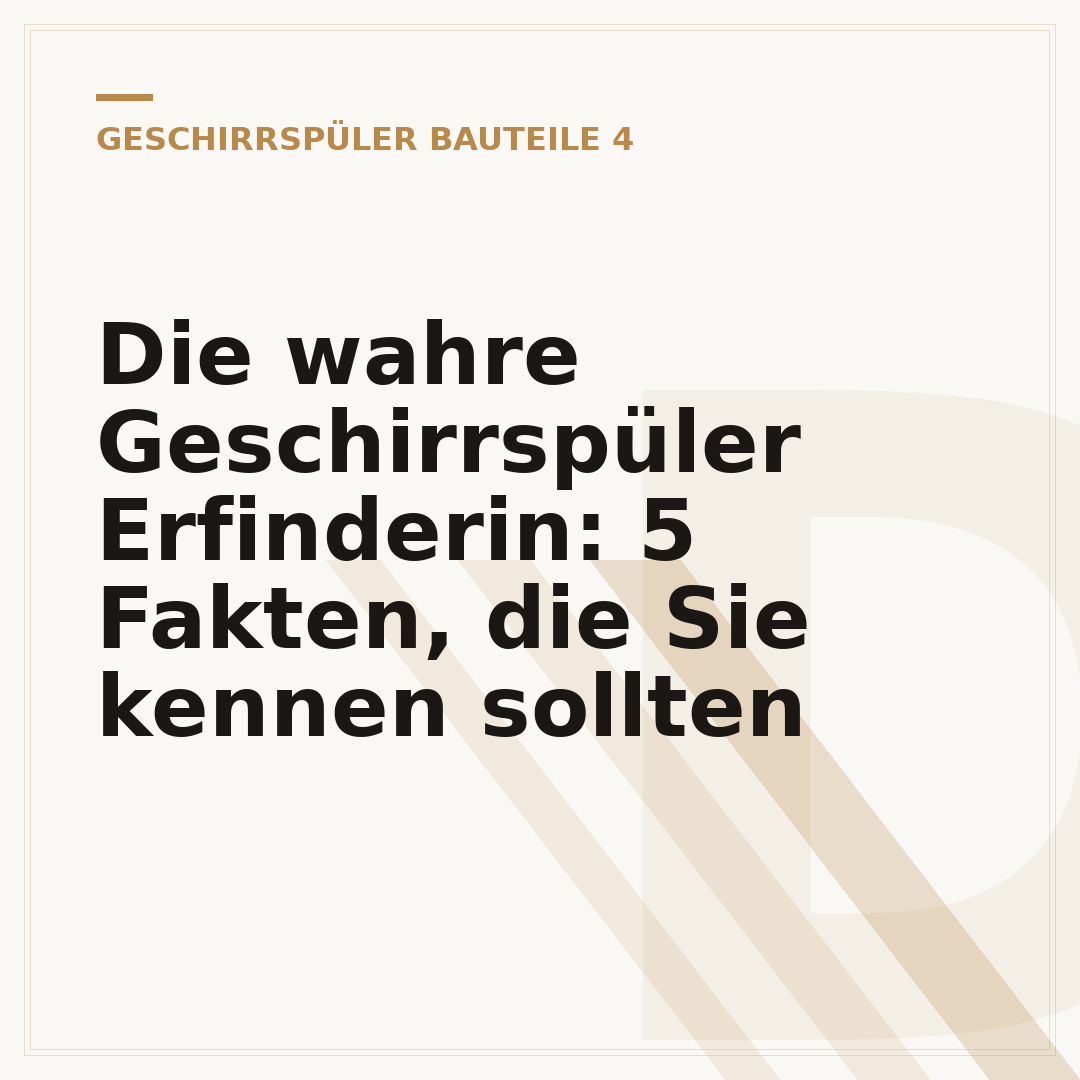 Die wahre Geschirrspüler Erfinderin: 5 Fakten, die Sie kennen sollten