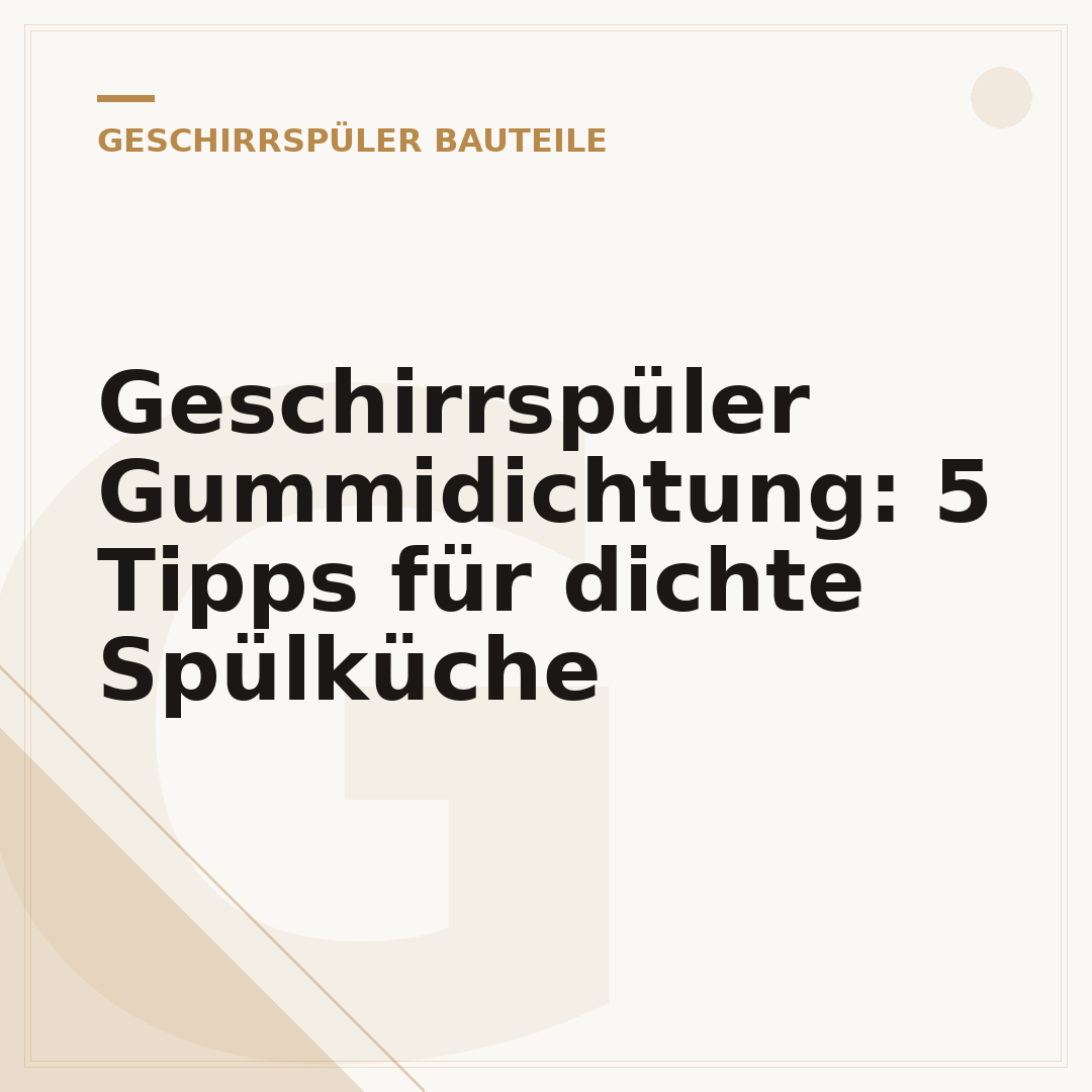 Geschirrspüler Gummidichtung: 5 Tipps für dichte Spülküche