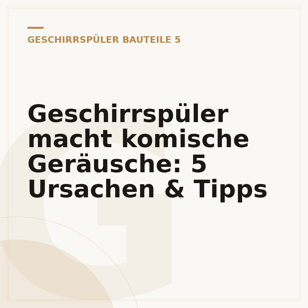 Geschirrspüler macht komische Geräusche: 5 Ursachen & Tipps
