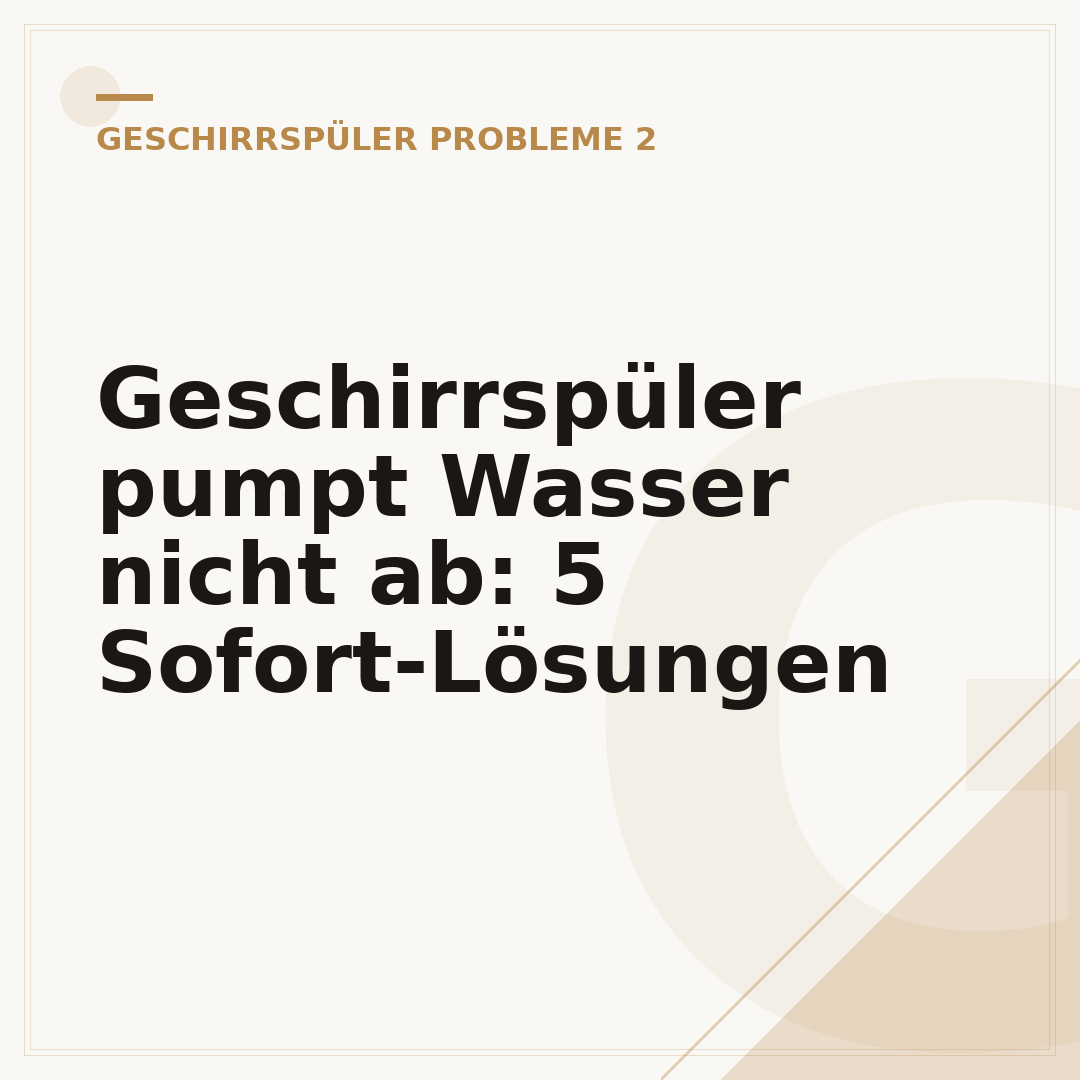 Geschirrspüler pumpt Wasser nicht ab: 5 Sofort-Lösungen