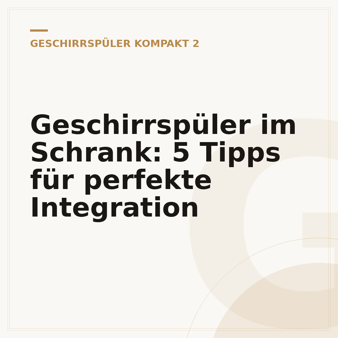 Geschirrspüler im Schrank: 5 Tipps für perfekte Integration