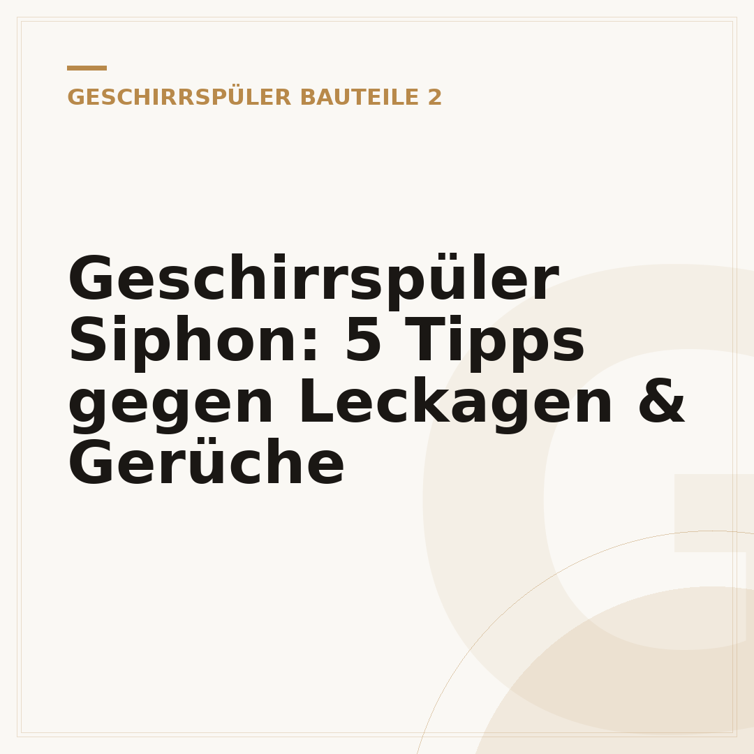 Geschirrspüler Siphon: 5 Tipps gegen Leckagen & Gerüche