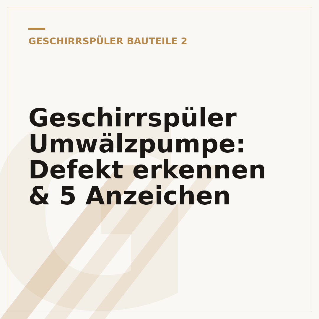 Geschirrspüler Umwälzpumpe: Defekt erkennen & 5 Anzeichen