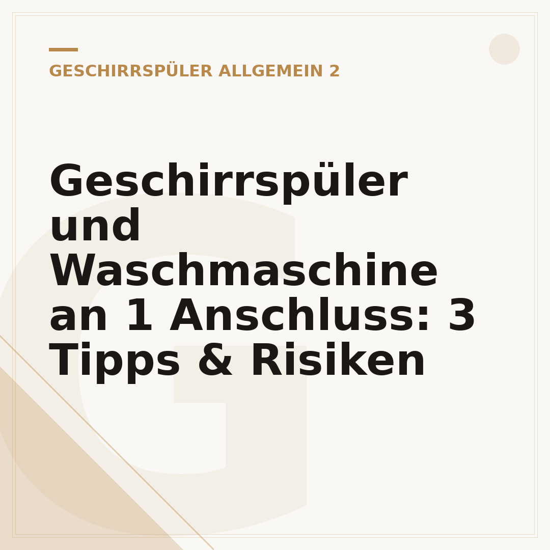 Geschirrspüler und Waschmaschine an 1 Anschluss: 3 Tipps & Risiken