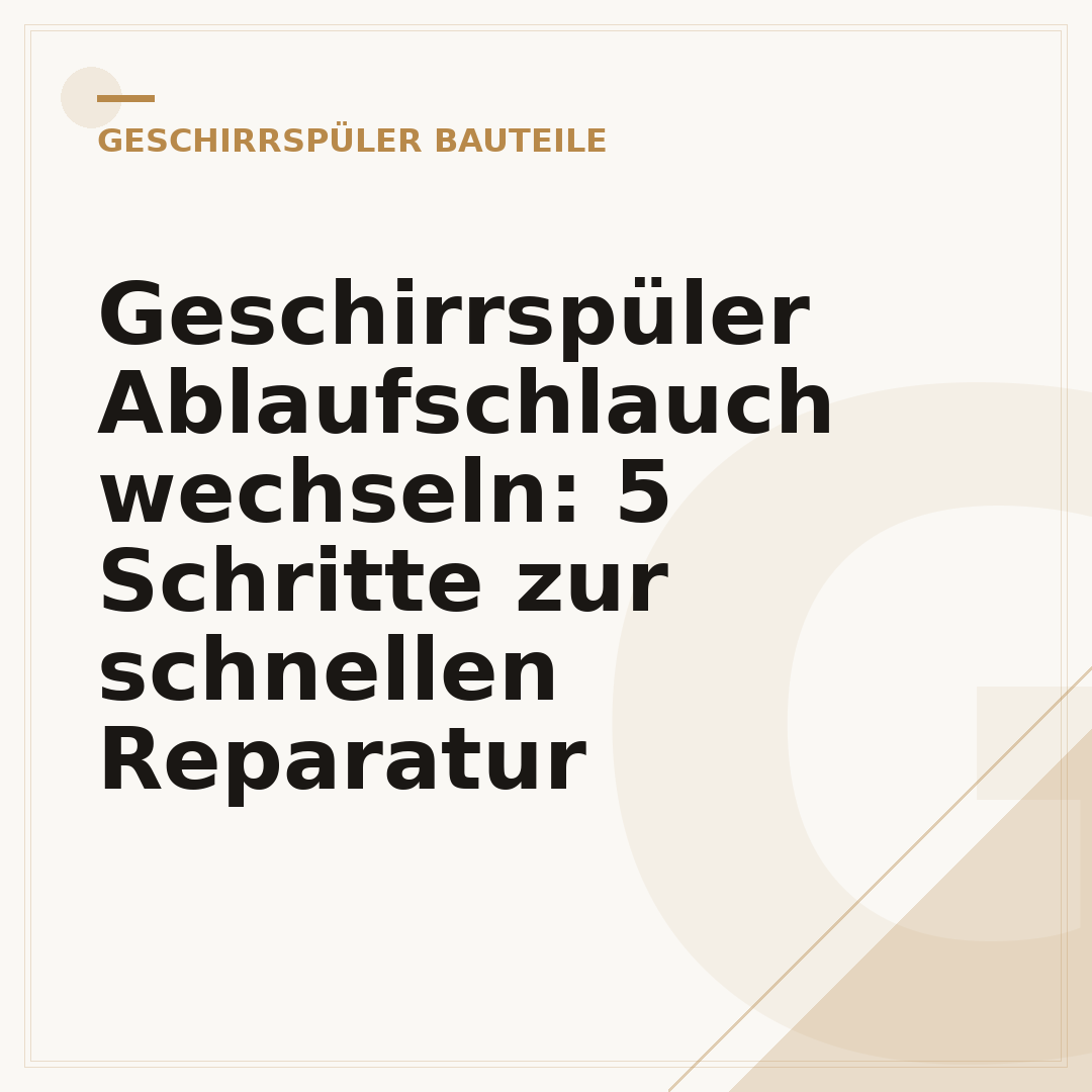 Geschirrspüler Ablaufschlauch wechseln: 5 Schritte zur schnellen Reparatur