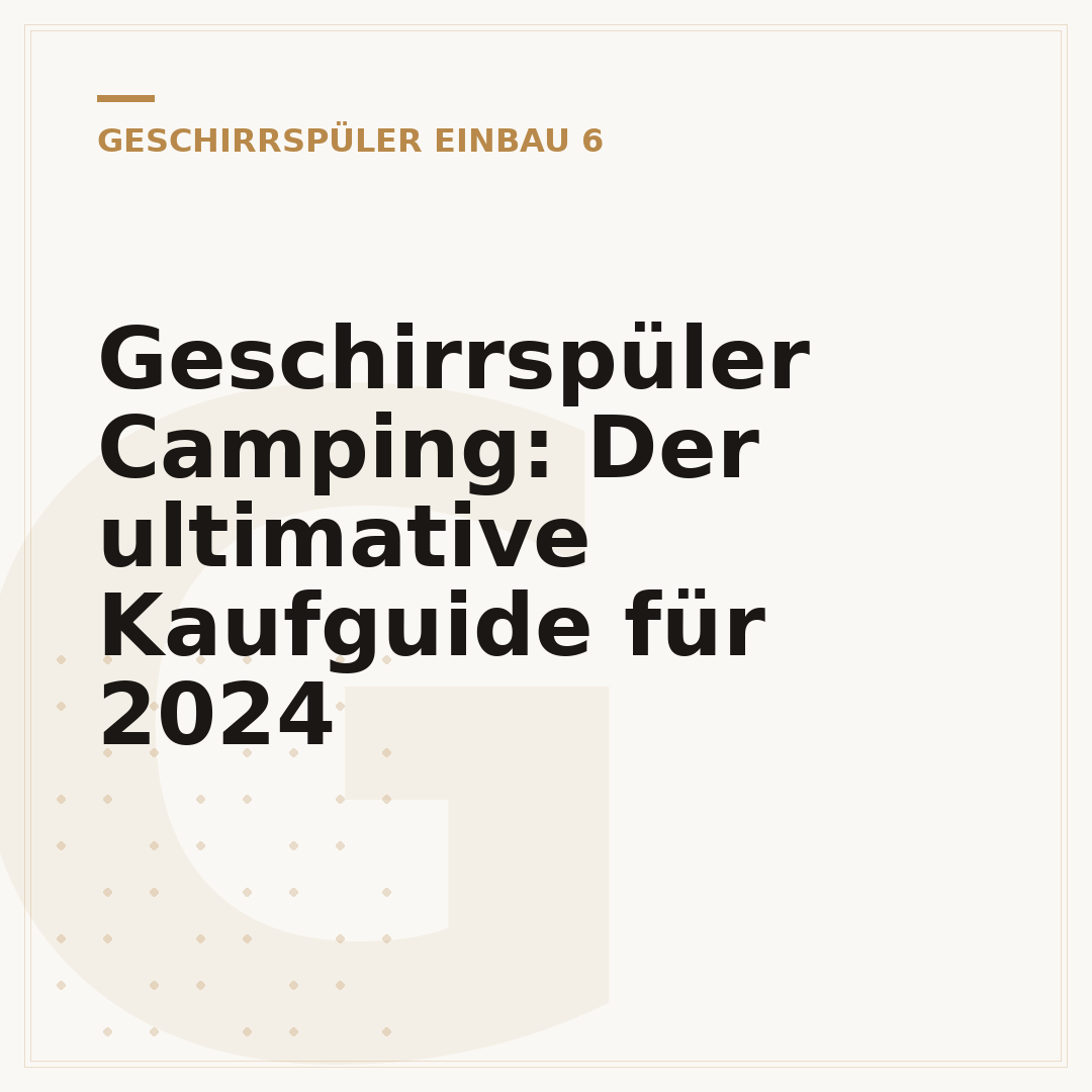 Geschirrspüler Camping: Der ultimative Kaufguide für 2024