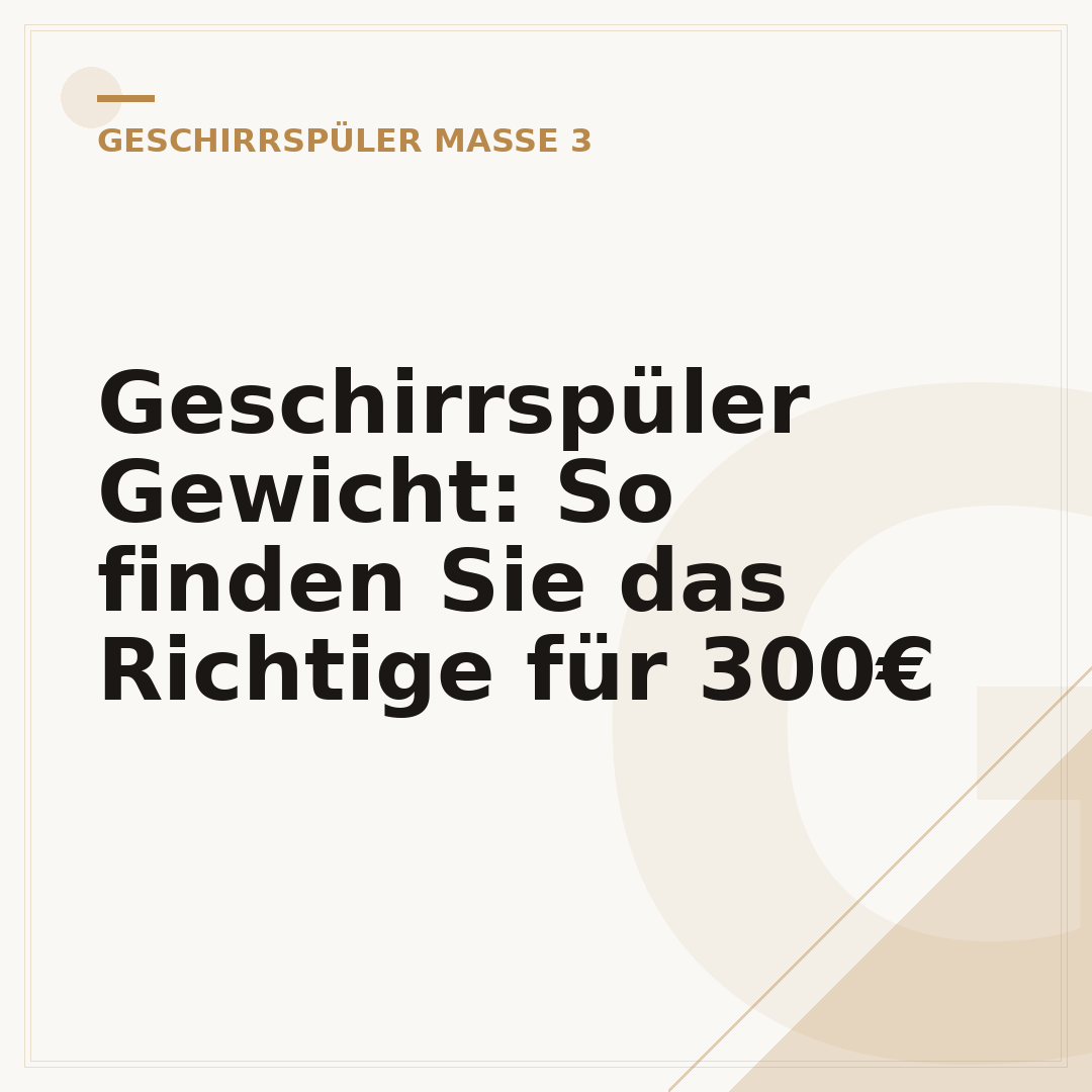 Geschirrspüler Gewicht: So finden Sie das Richtige für 300€