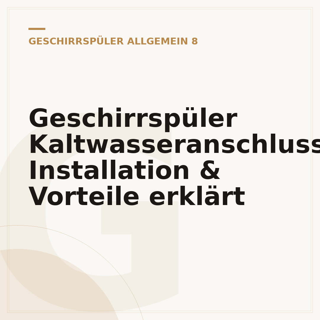 Geschirrspüler Kaltwasseranschluss: Installation & Vorteile erklärt