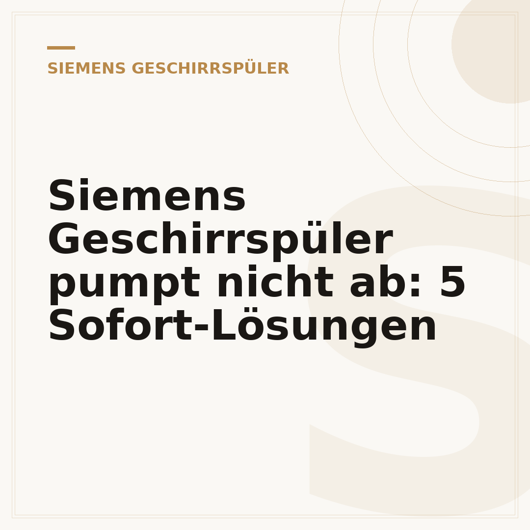 Siemens Geschirrspüler pumpt nicht ab: 5 Sofort-Lösungen