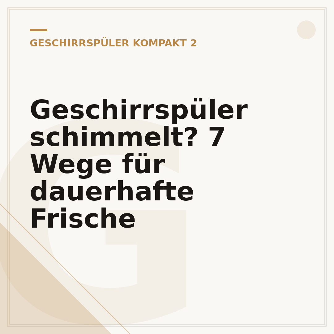 Geschirrspüler schimmelt? 7 Wege für dauerhafte Frische