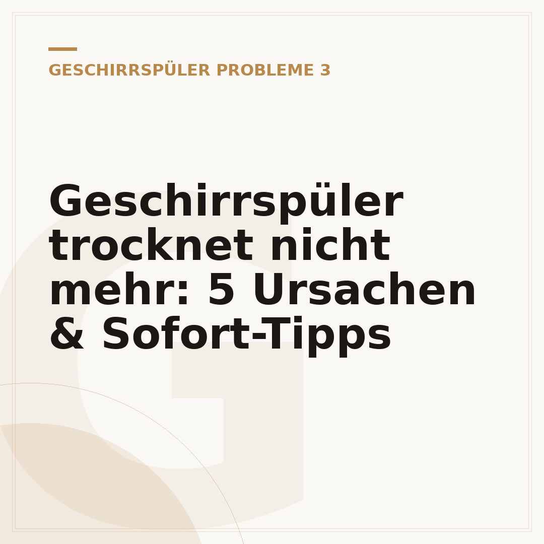 Geschirrspüler trocknet nicht mehr: 5 Ursachen & Sofort-Tipps