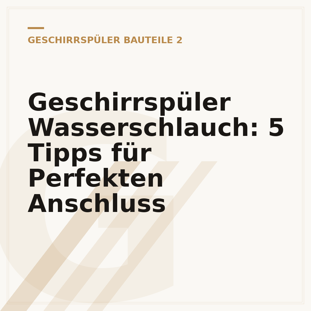 Geschirrspüler Wasserschlauch: 5 Tipps für Perfekten Anschluss