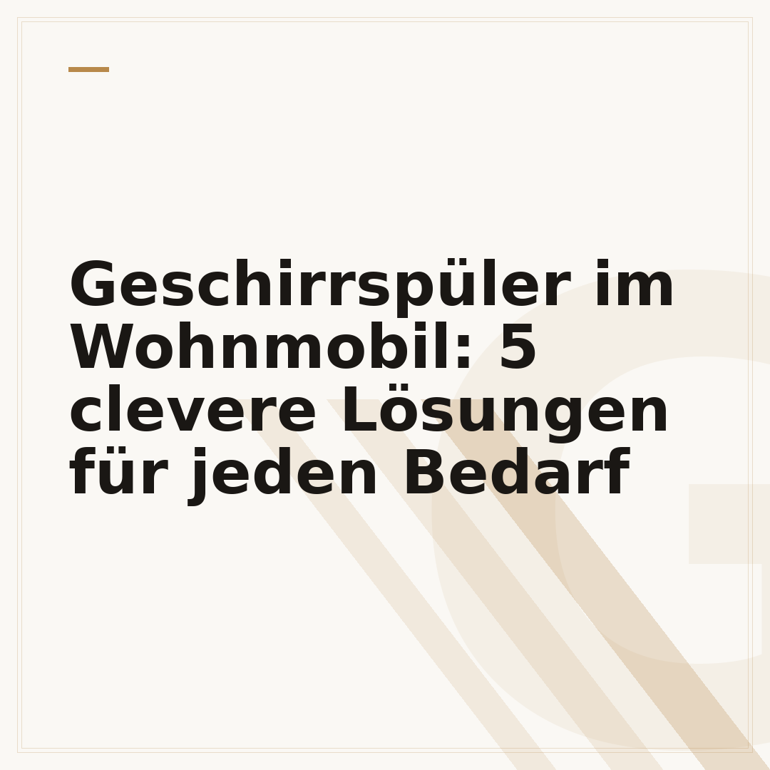Geschirrspüler im Wohnmobil: 5 clevere Lösungen für jeden Bedarf