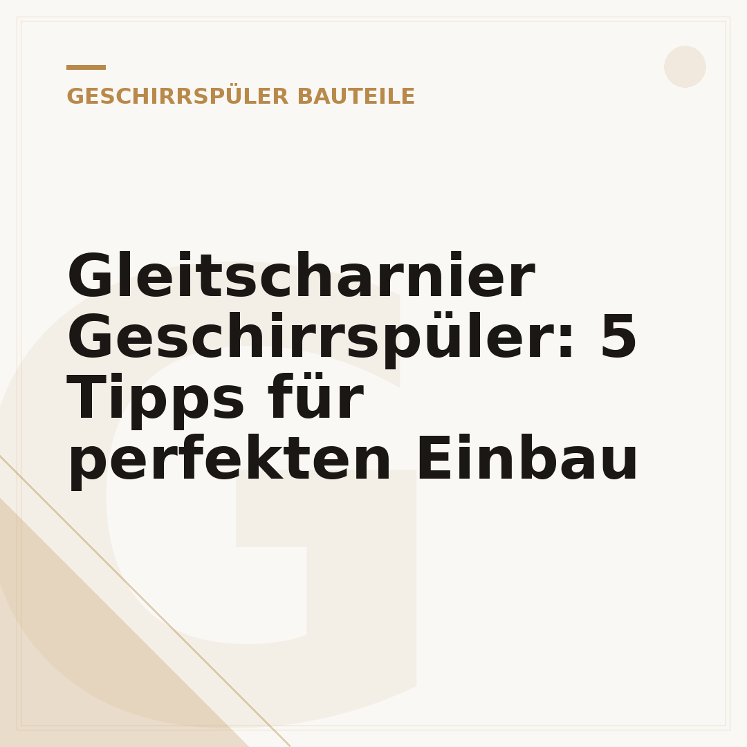 Gleitscharnier Geschirrspüler: 5 Tipps für perfekten Einbau