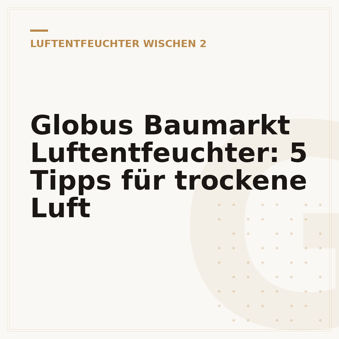 Globus Baumarkt Luftentfeuchter: 5 Tipps für trockene Luft