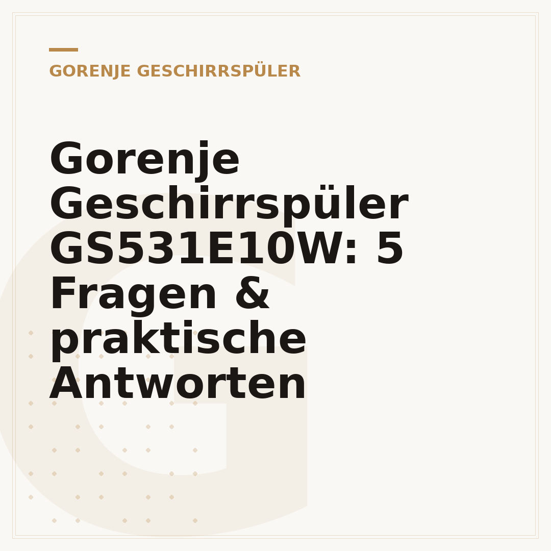 Gorenje Geschirrspüler GS531E10W: 5 Fragen & praktische Antworten