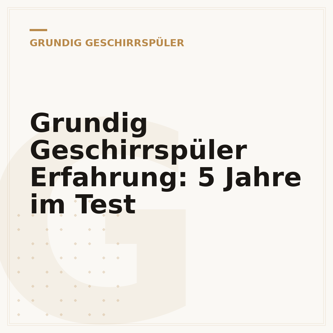 Grundig Geschirrspüler Erfahrung: 5 Jahre im Test