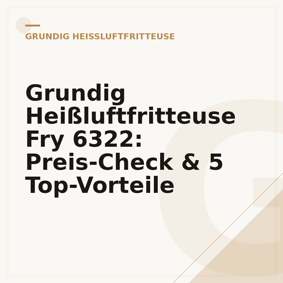 Grundig Heißluftfritteuse Fry 6322: Preis-Check & 5 Top-Vorteile