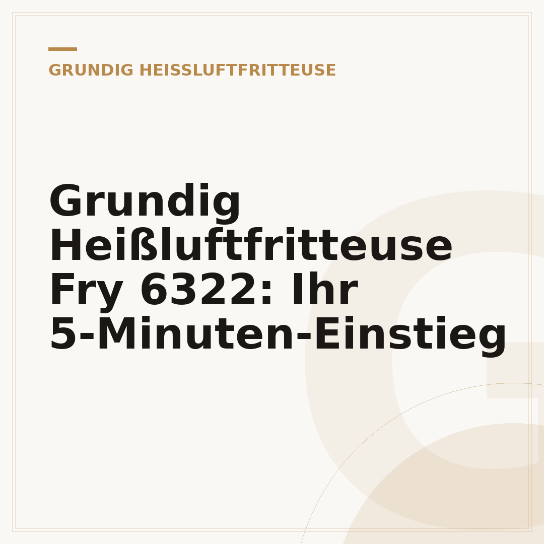 Grundig Heißluftfritteuse Fry 6322: Ihr 5-Minuten-Einstieg