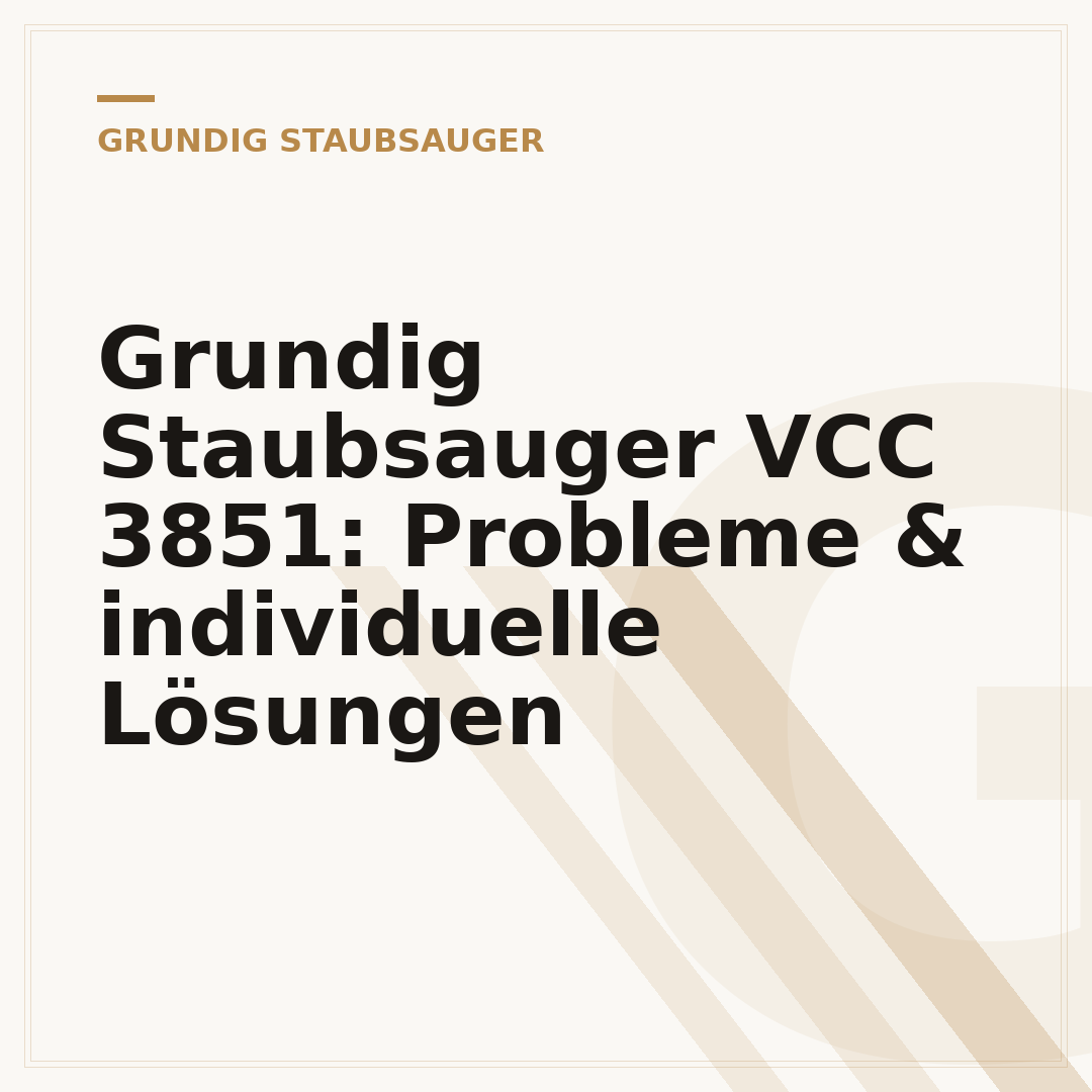 Grundig Staubsauger VCC 3851: Probleme & individuelle Lösungen