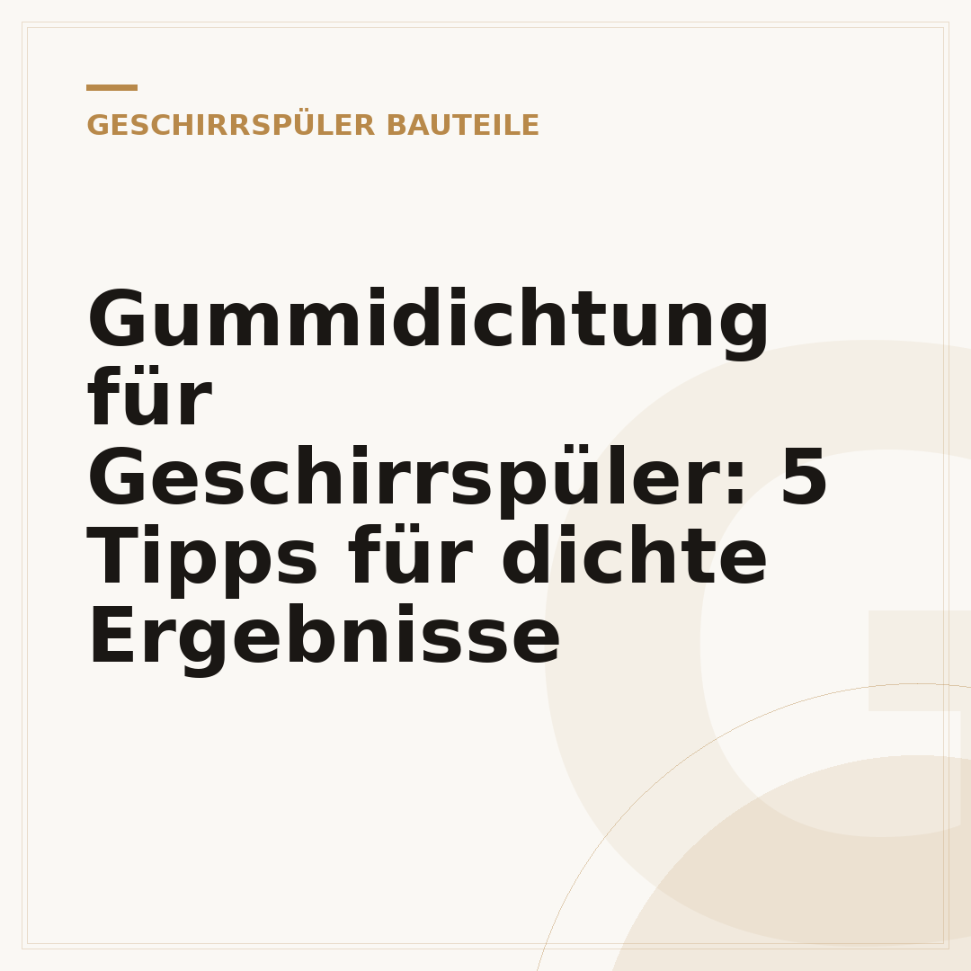 Gummidichtung für Geschirrspüler: 5 Tipps für dichte Ergebnisse