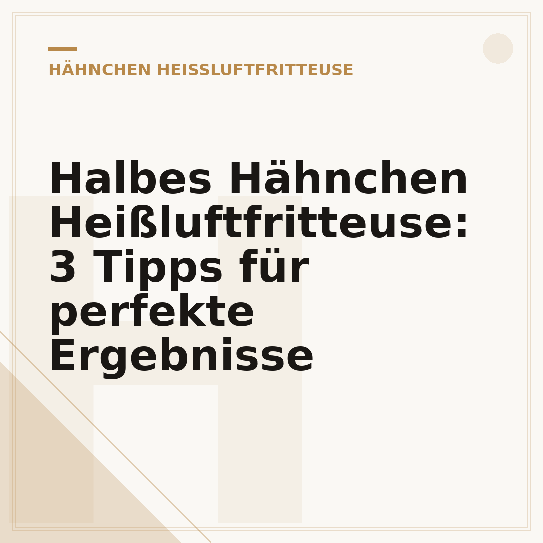 Halbes Hähnchen Heißluftfritteuse: 3 Tipps für perfekte Ergebnisse