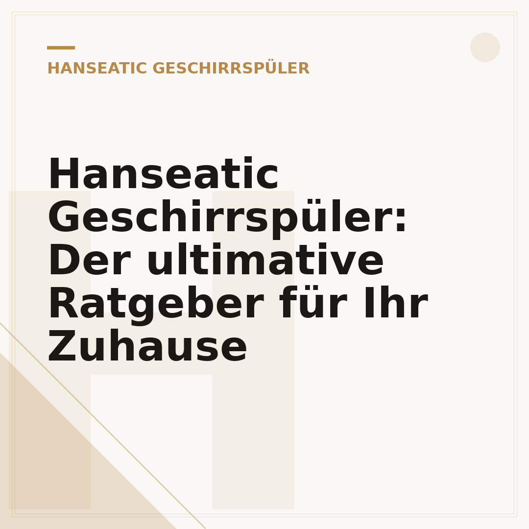 Hanseatic Geschirrspüler: Der ultimative Ratgeber für Ihr Zuhause