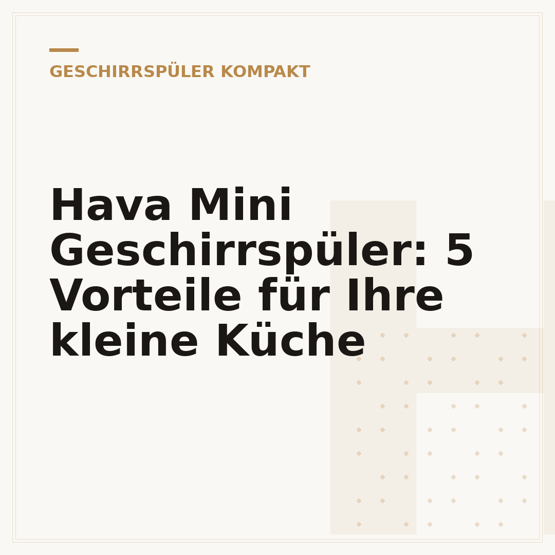 Hava Mini Geschirrspüler: 5 Vorteile für Ihre kleine Küche