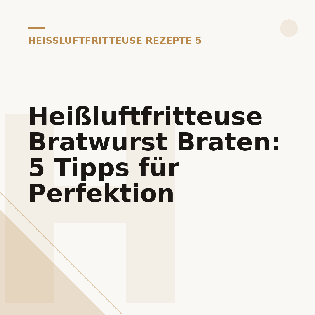 Heißluftfritteuse Bratwurst Braten: 5 Tipps für Perfektion