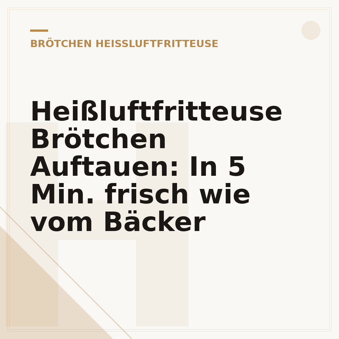 Heißluftfritteuse Brötchen Auftauen: In 5 Min. frisch wie vom Bäcker
