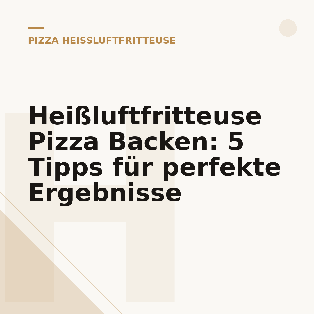 Heißluftfritteuse Pizza Backen: 5 Tipps für perfekte Ergebnisse