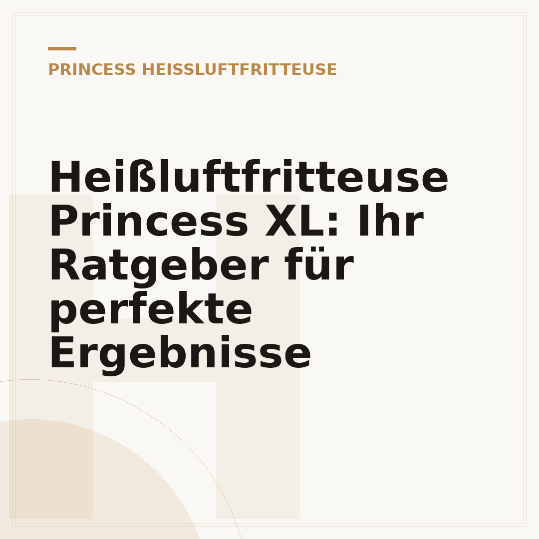 Heißluftfritteuse Princess XL: Ihr Ratgeber für perfekte Ergebnisse
