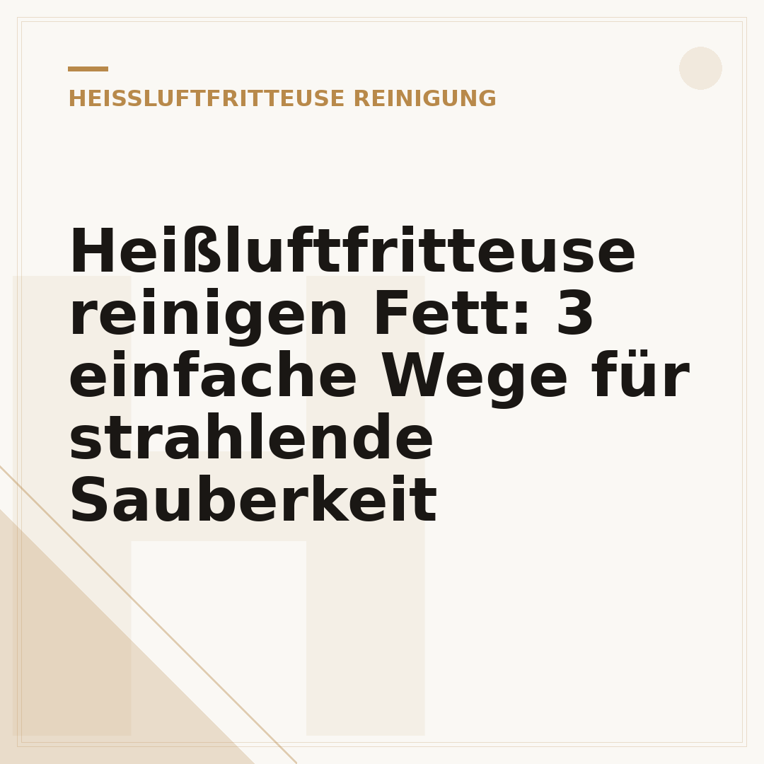 Heißluftfritteuse reinigen Fett: 3 einfache Wege für strahlende Sauberkeit