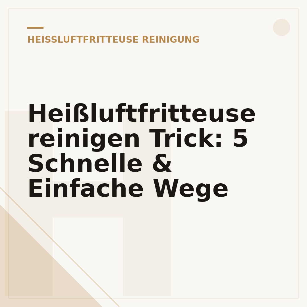 Heißluftfritteuse reinigen Trick: 5 Schnelle & Einfache Wege