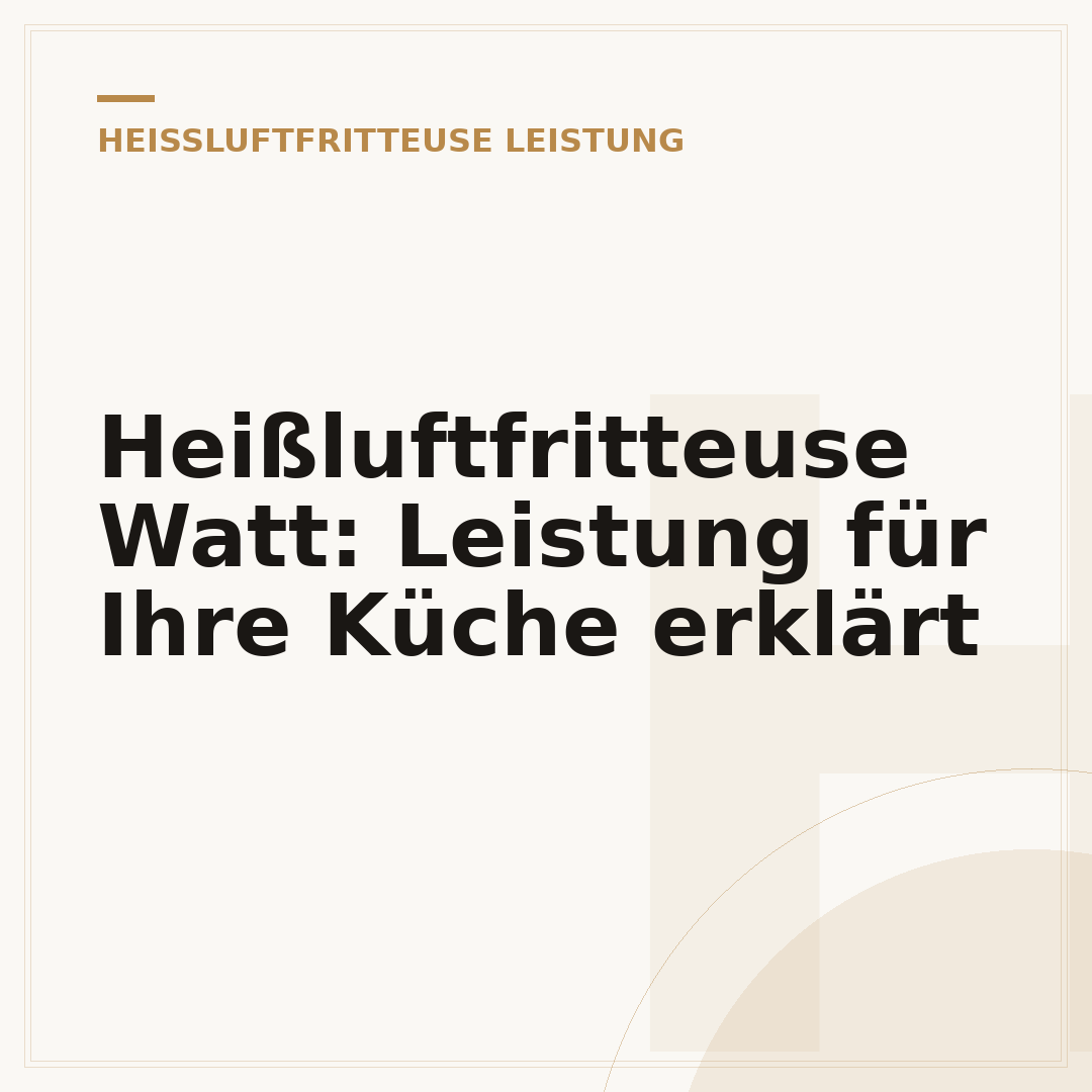 Heißluftfritteuse Watt: Leistung für Ihre Küche erklärt