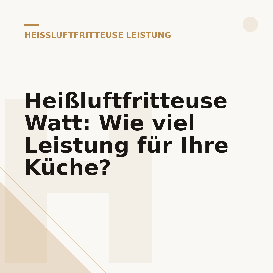 Heißluftfritteuse Watt: Wie viel Leistung für Ihre Küche?