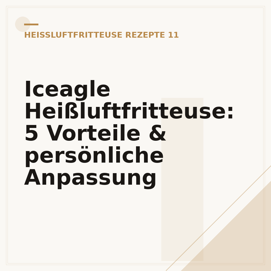 Iceagle Heißluftfritteuse: 5 Vorteile & persönliche Anpassung