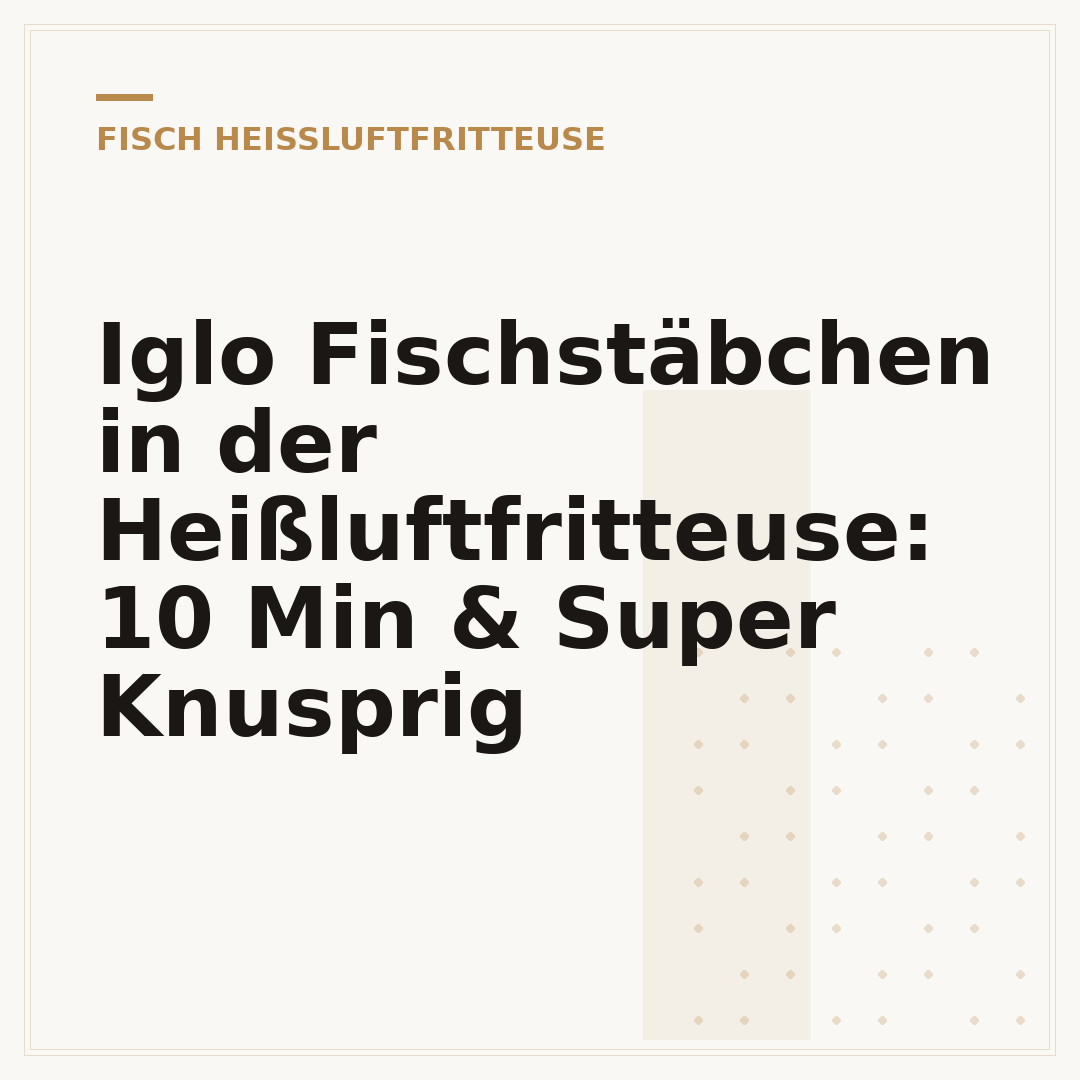 Iglo Fischstäbchen in der Heißluftfritteuse: 10 Min & Super Knusprig