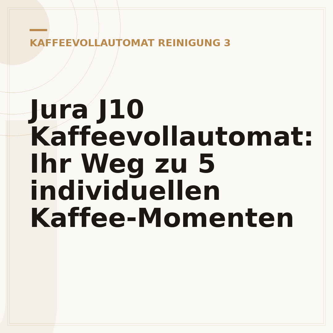 Jura J10 Kaffeevollautomat: Ihr Weg zu 5 individuellen Kaffee-Momenten