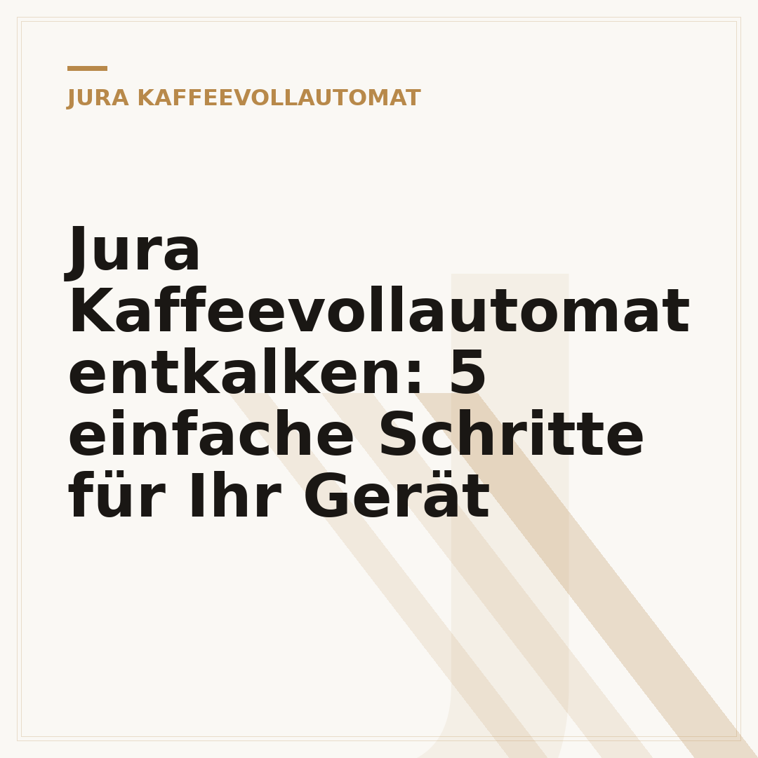Jura Kaffeevollautomat entkalken: 5 einfache Schritte für Ihr Gerät