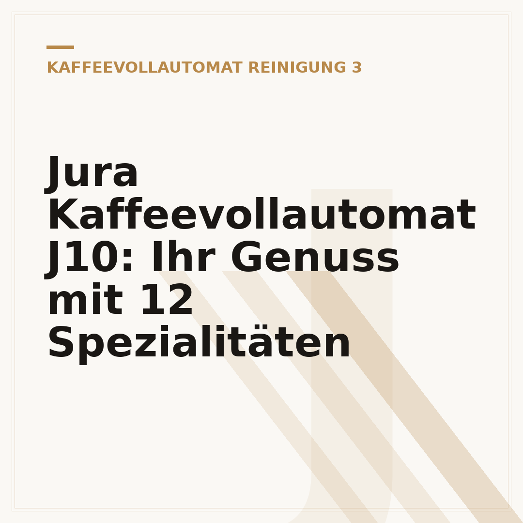 Jura Kaffeevollautomat J10: Ihr Genuss mit 12 Spezialitäten