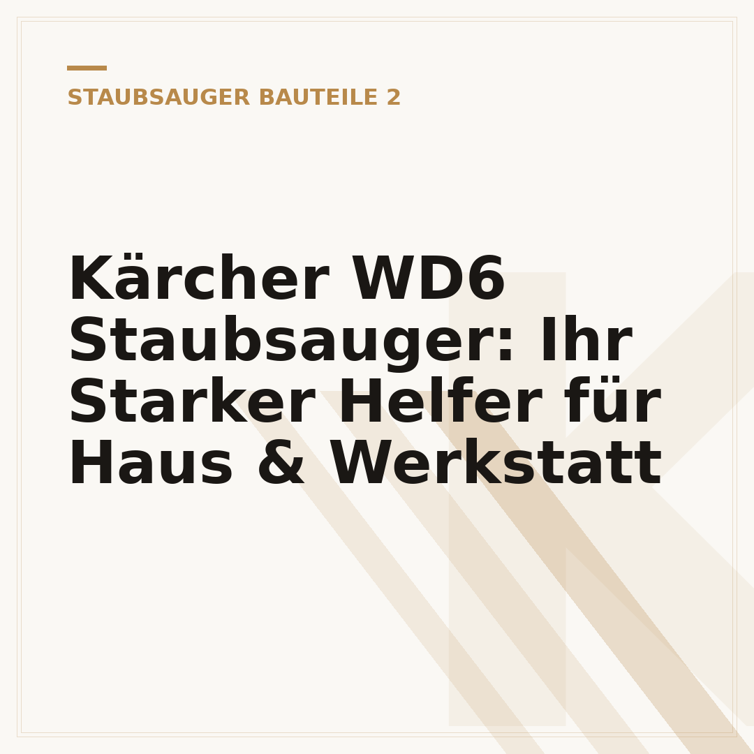 Kärcher WD6 Staubsauger: Ihr Starker Helfer für Haus & Werkstatt