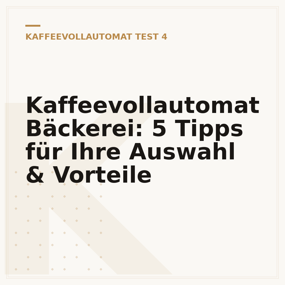Kaffeevollautomat Bäckerei: 5 Tipps für Ihre Auswahl & Vorteile