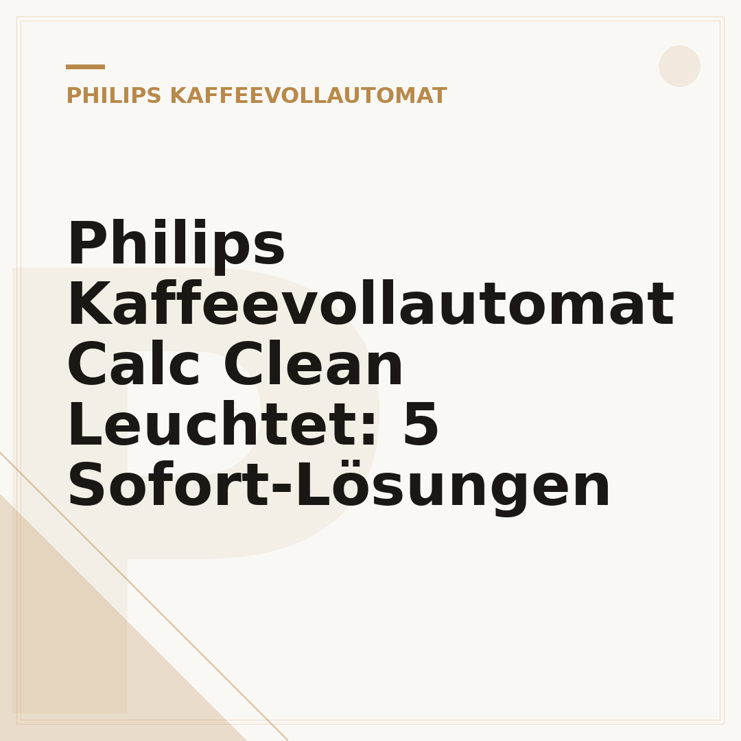 Philips Kaffeevollautomat Calc Clean Leuchtet: 5 Sofort-Lösungen